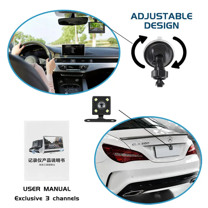 4-Zoll-Touchscreen-Front- og Rückfahrkamera