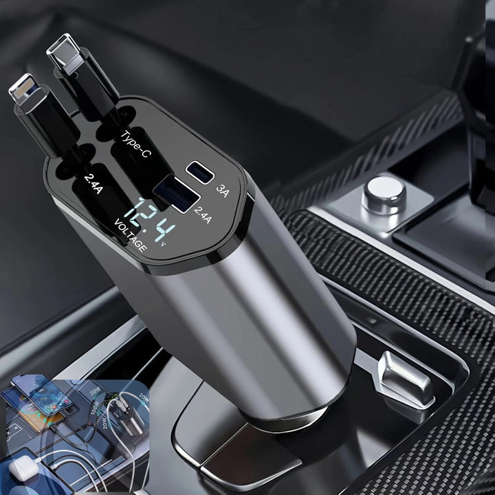 Skanto | Sammenleggbar bil-lader med USB-C og USB-A – 120W hurtig lading