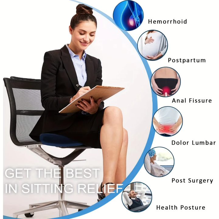 Ergonomisk Donut-Kissen aus Memory-Schaum zur Unterstützung des Steißbeins