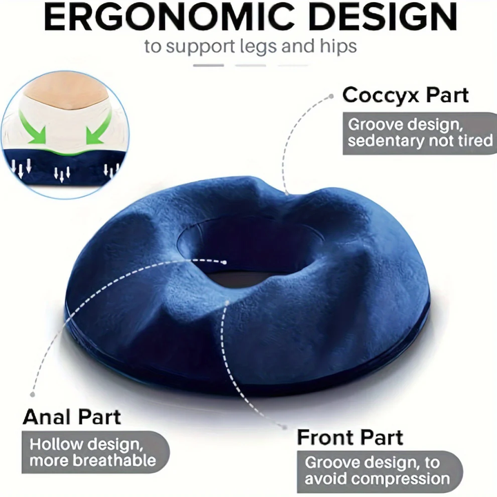 Ergonomisk Donut-Kissen aus Memory-Schaum zur Unterstützung des Steißbeins