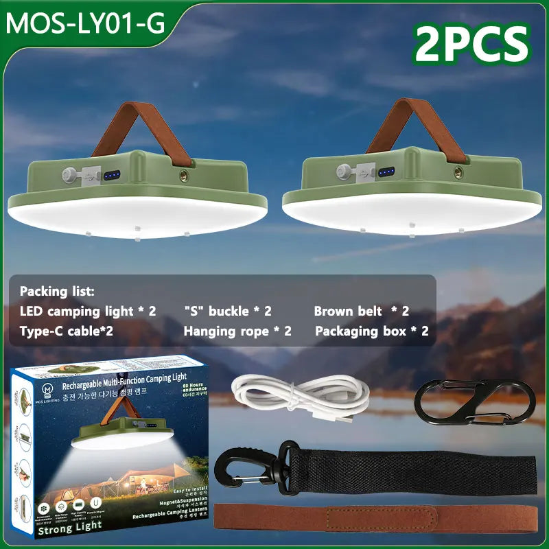 Oppladbar LED Campinglampe med Magneter Skanto