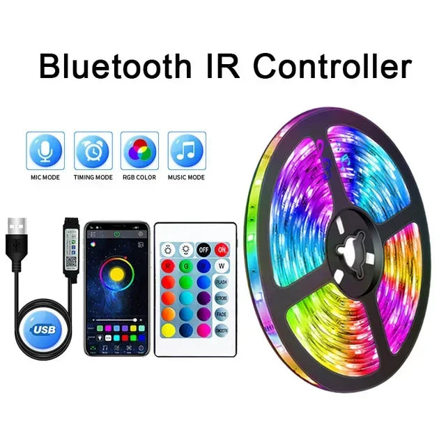 USB LED STRIPE MED FARGEENDRING - RGB LYS FOR ROMDEKORASJON & TV BAKBELYSNING | Skanto