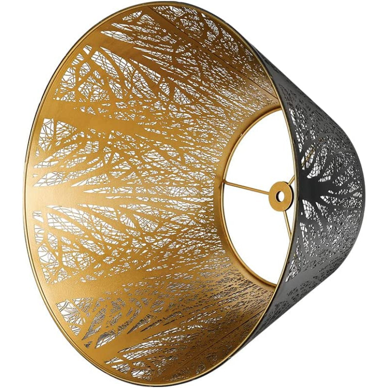Skanto | Medium lampeskjerm, fat stoff lampeskjerm for bordlampe og gulvlampe, 7x13x7.8 tommer, naturlig ventilert lin, håndlaget, edderkopp (hvit)