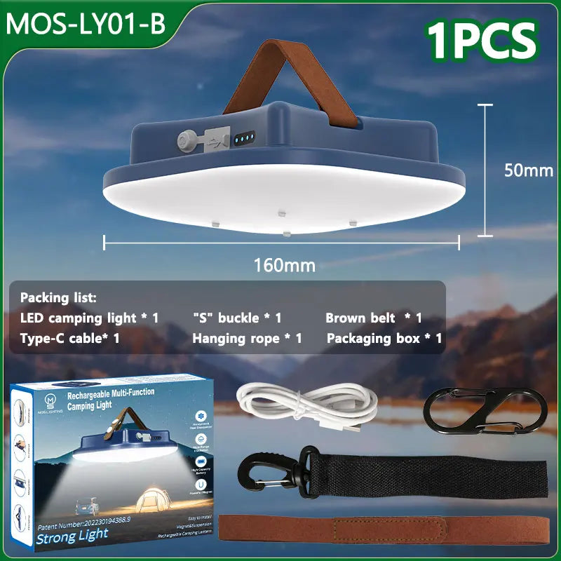 Oppladbar LED Campinglampe med Magneter Skanto
