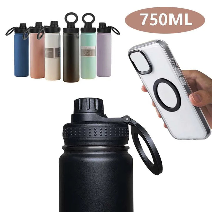 Isolierte Edelstahl-Trinkflasche med Handyhalterung – 750 ml
