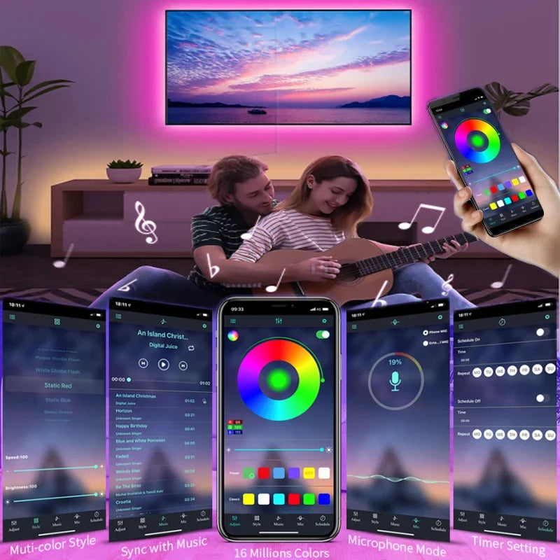 USB LED STRIPE MED FARGEENDRING - RGB LYS FOR ROMDEKORASJON & TV BAKBELYSNING | Skanto