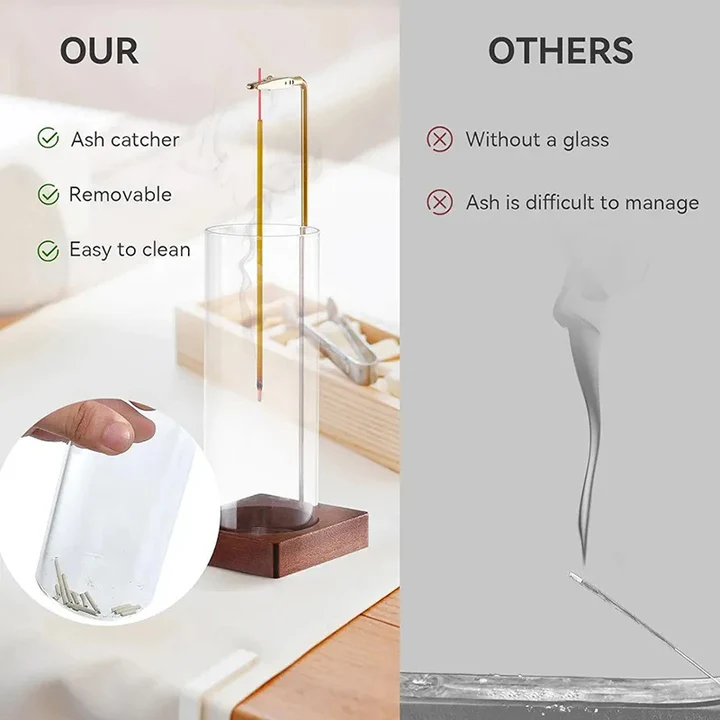 Skanto | Glass Røkelsesholder med Avtakbar Askeholder