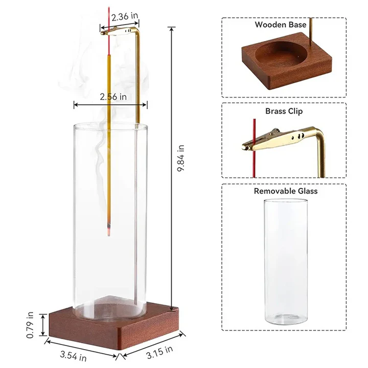 Skanto | Glass Røkelsesholder med Avtakbar Askeholder