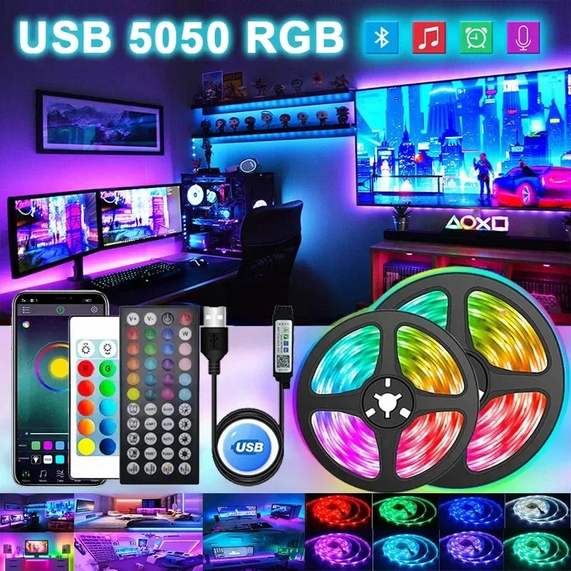 USB LED STRIPE MED FARGEENDRING - RGB LYS FOR ROMDEKORASJON & TV BAKBELYSNING | Skanto