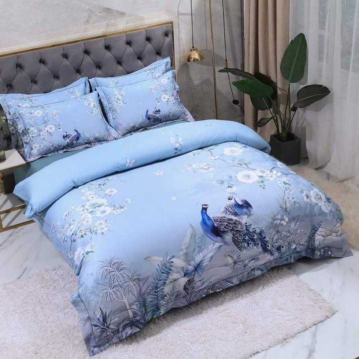 Dreamland Dyne Sett – 500 TC Egyptisk Bomull med Blomsterfugl Design | Skanto