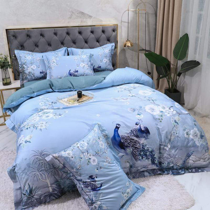 Dreamland Dyne Sett – 500 TC Egyptisk Bomull med Blomsterfugl Design | Skanto