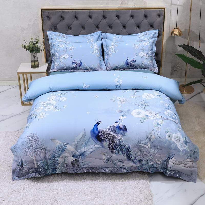 Dreamland Dyne Sett – 500 TC Egyptisk Bomull med Blomsterfugl Design | Skanto