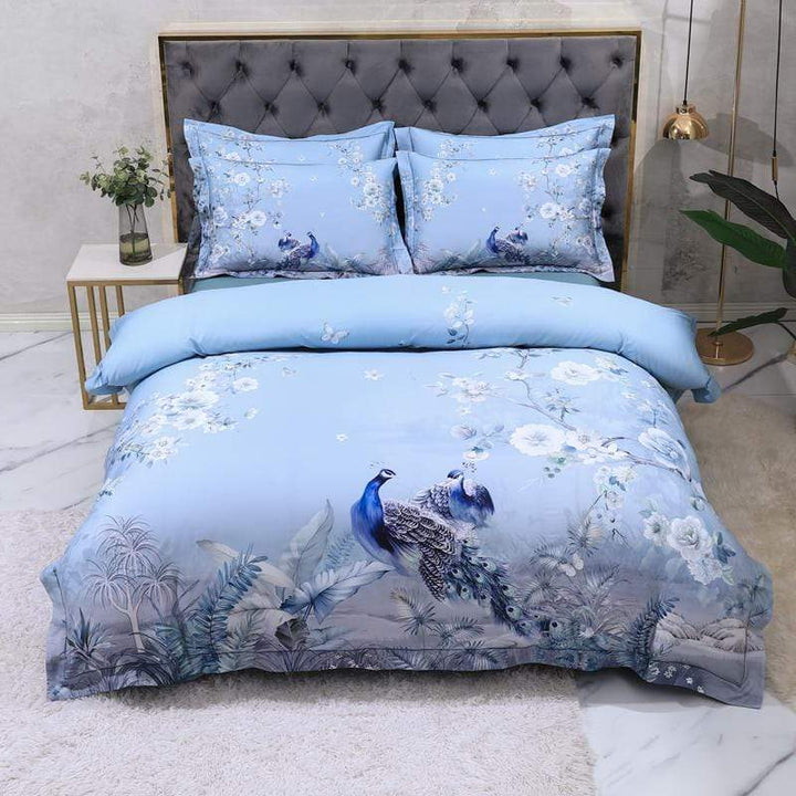 Dreamland Dyne Sett – 500 TC Egyptisk Bomull med Blomsterfugl Design | Skanto