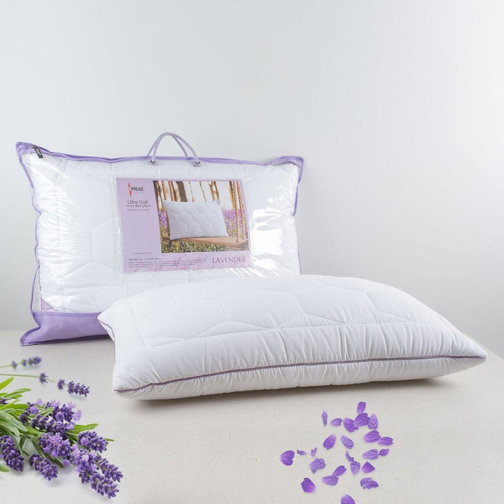 Luméa Lavendel-Wildleder-Schlafkissen | Antibakterielle, hypoallergener Kissen für empfindliche Haut