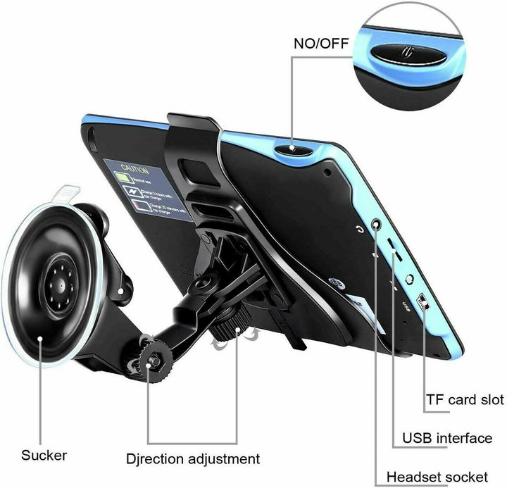 Skanto | 7" GPS Navigasjonssystem | Oppgradert med sanntids trafikkoppdateringer & forhåndslastede kart for Storbritannia & EU for biler og lastebiler