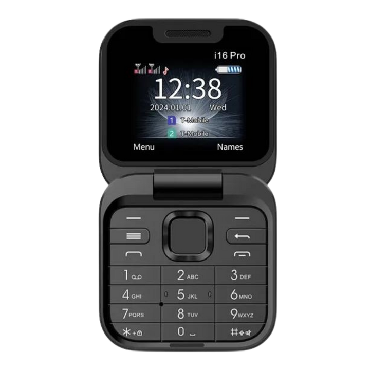 Liten sammenleggbar mobiltelefon med dobbelt sim-kort