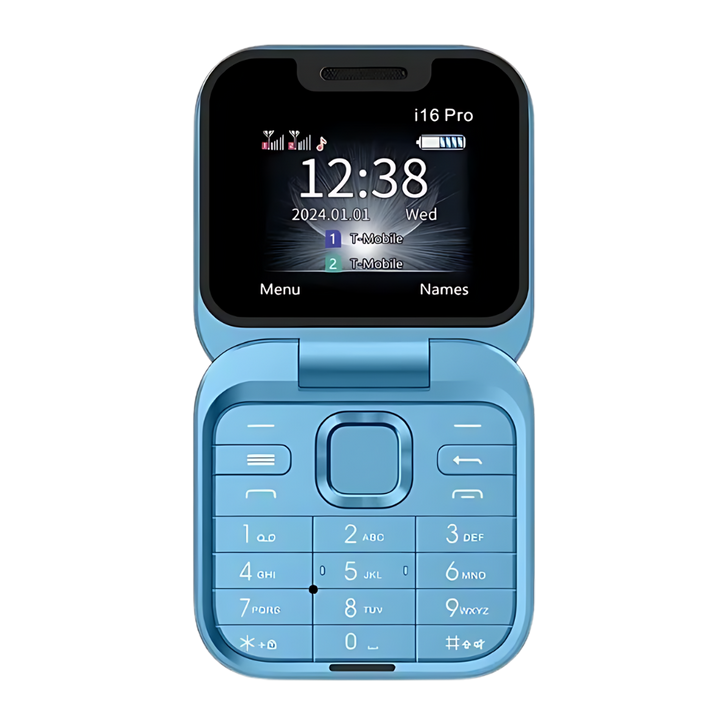 Liten sammenleggbar mobiltelefon med dobbelt sim-kort
