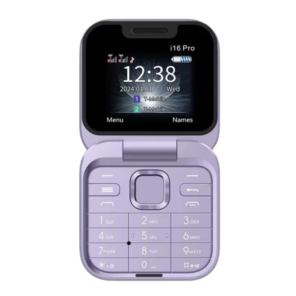 Liten sammenleggbar mobiltelefon med dobbelt sim-kort