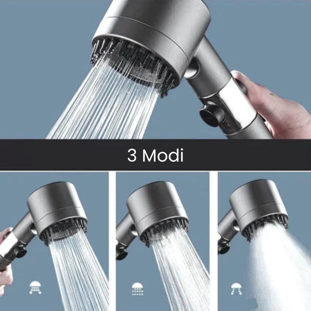 PowerStraal Dusjhode med Filter og 3 Justerbare Sprayalternativer | Skanto