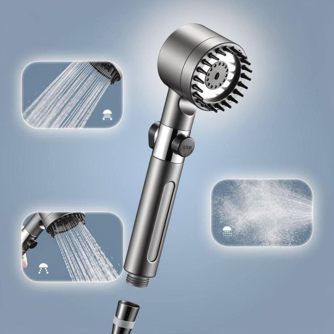 PowerStraal Dusjhode med Filter og 3 Justerbare Sprayinnstillinger | Skanto