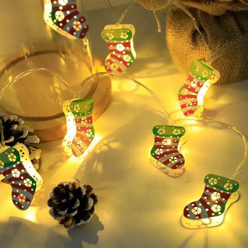Skanto | Jule LED Lysstreng Julenisse Elg Snømann Xmas Ornament Lys Juledekorasjoner Nyttår Navidad Gave