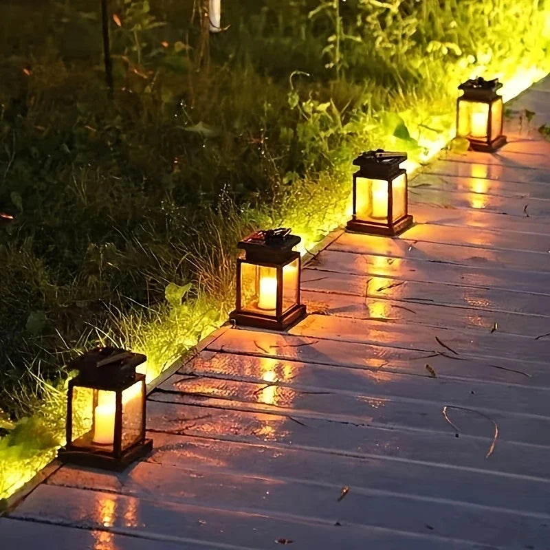 Skanto | Solar LED Lantern med Lyskabel og Hengestift – Vanntett Hagebelysning for Terrasse og Balkong
