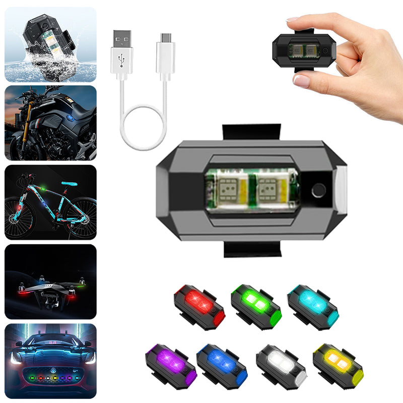 Skanto | 7 farger LED fly strobelys & USB-lading