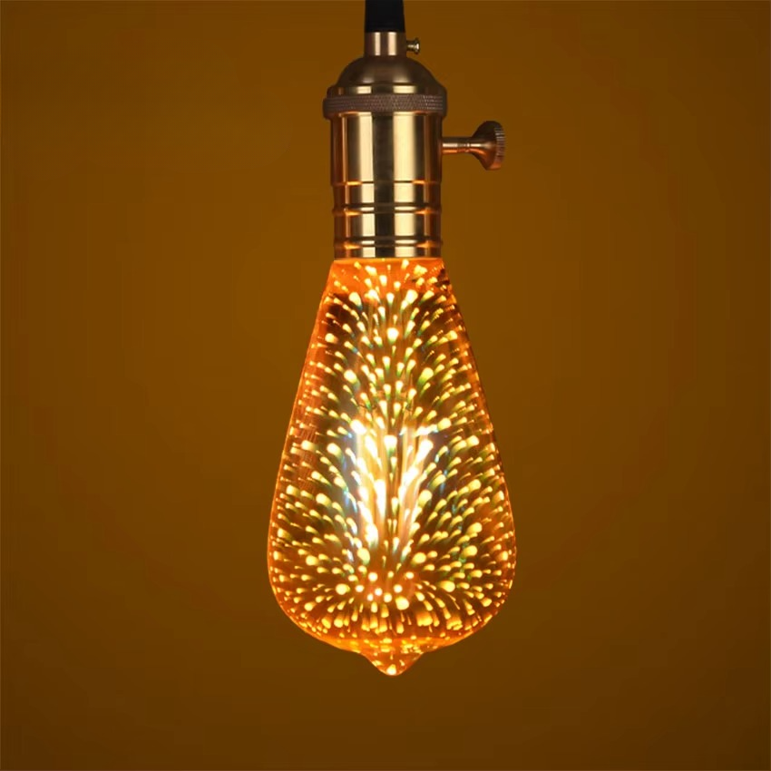 Skanto | 3D Starburst LED-pære – Vintage Edison fyrverkeri lys – E27