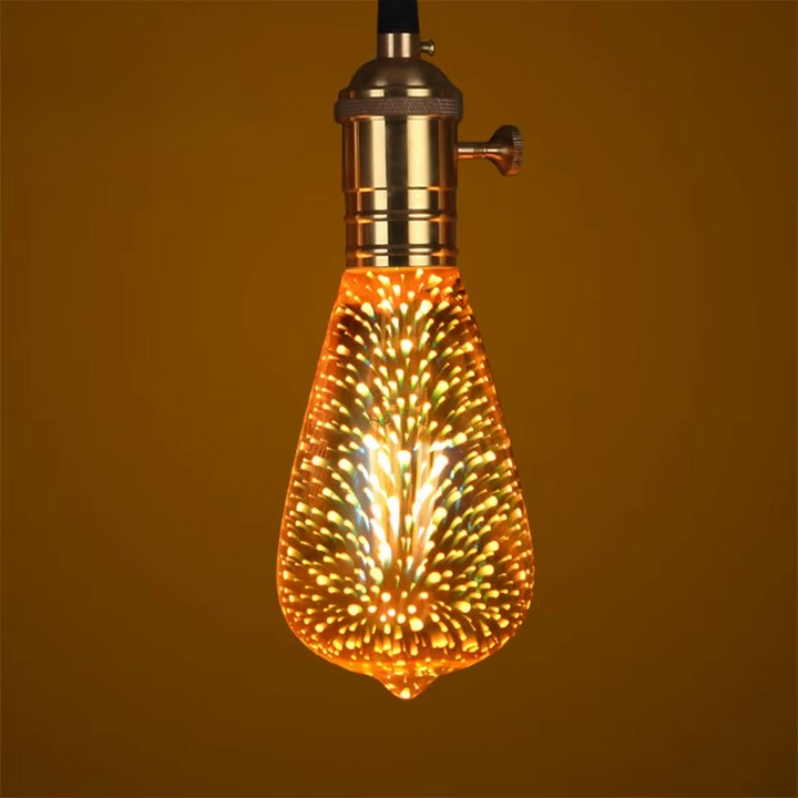 Skanto | 3D Starburst LED-pære – Vintage Edison fyrverkeri lys – E27