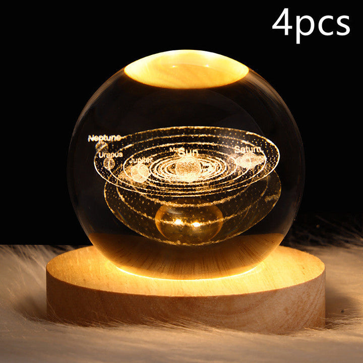 3D Galaxy Crystal Ball LED Nattlys | Skanto