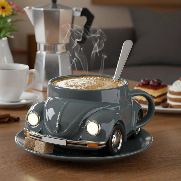 RetroAuto Keramisk Kaffegruppe – Unik 3D Design for Kaffe & Te | Skanto