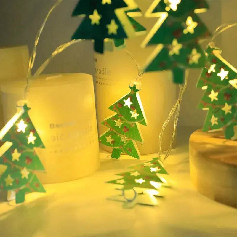 Skanto | Jule LED Lysstreng Julenisse Elg Snømann Xmas Ornament Lys Juledekorasjoner Nyttår Navidad Gave