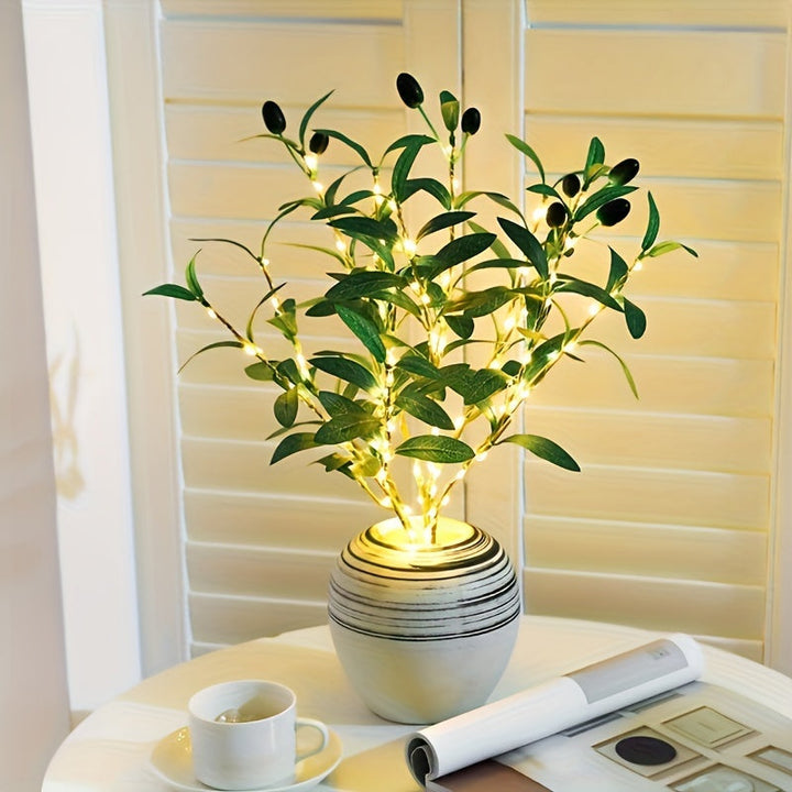 LumiTak – Elegant Olivengren LED Bordlampe Skanto