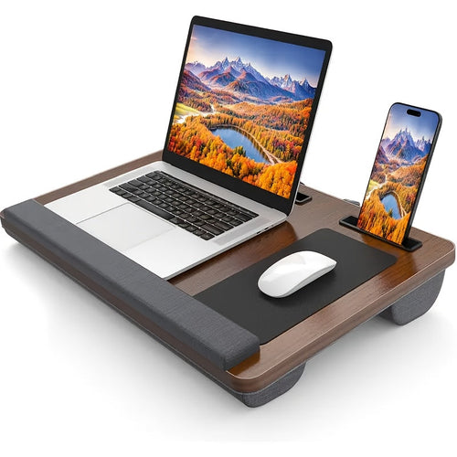 Ergonomisk Laptop Stativ med Håndleddsstøtte og Enhetsrom | Skanto