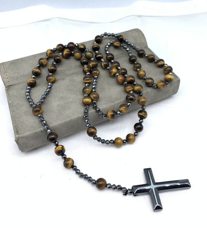 Skanto | Orion Spirituell Halskjede med Tigerøye & Lapis Lazuli – Herres rosary