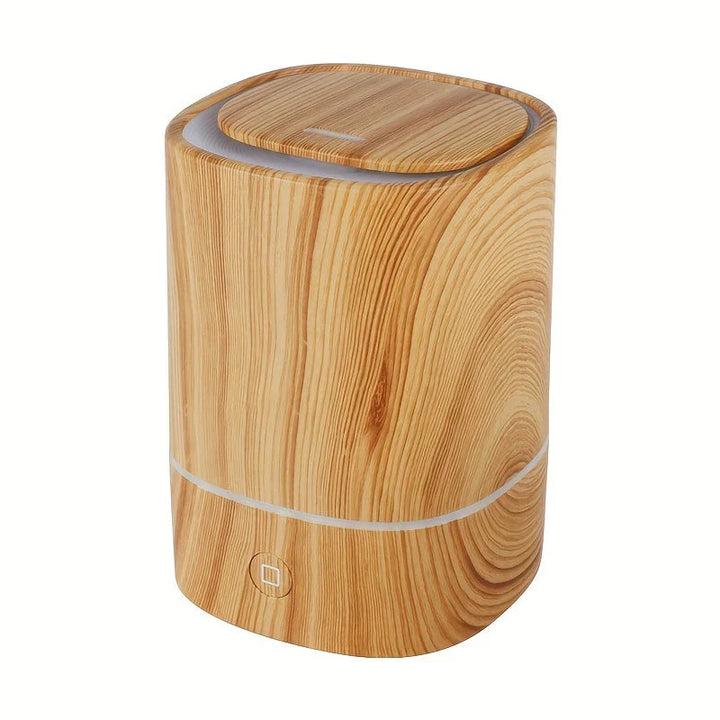 Skanto | Ultralyd Luftfukter med Trelook – Stille Aroma Diffuser med LED & Automatisk Avstenging