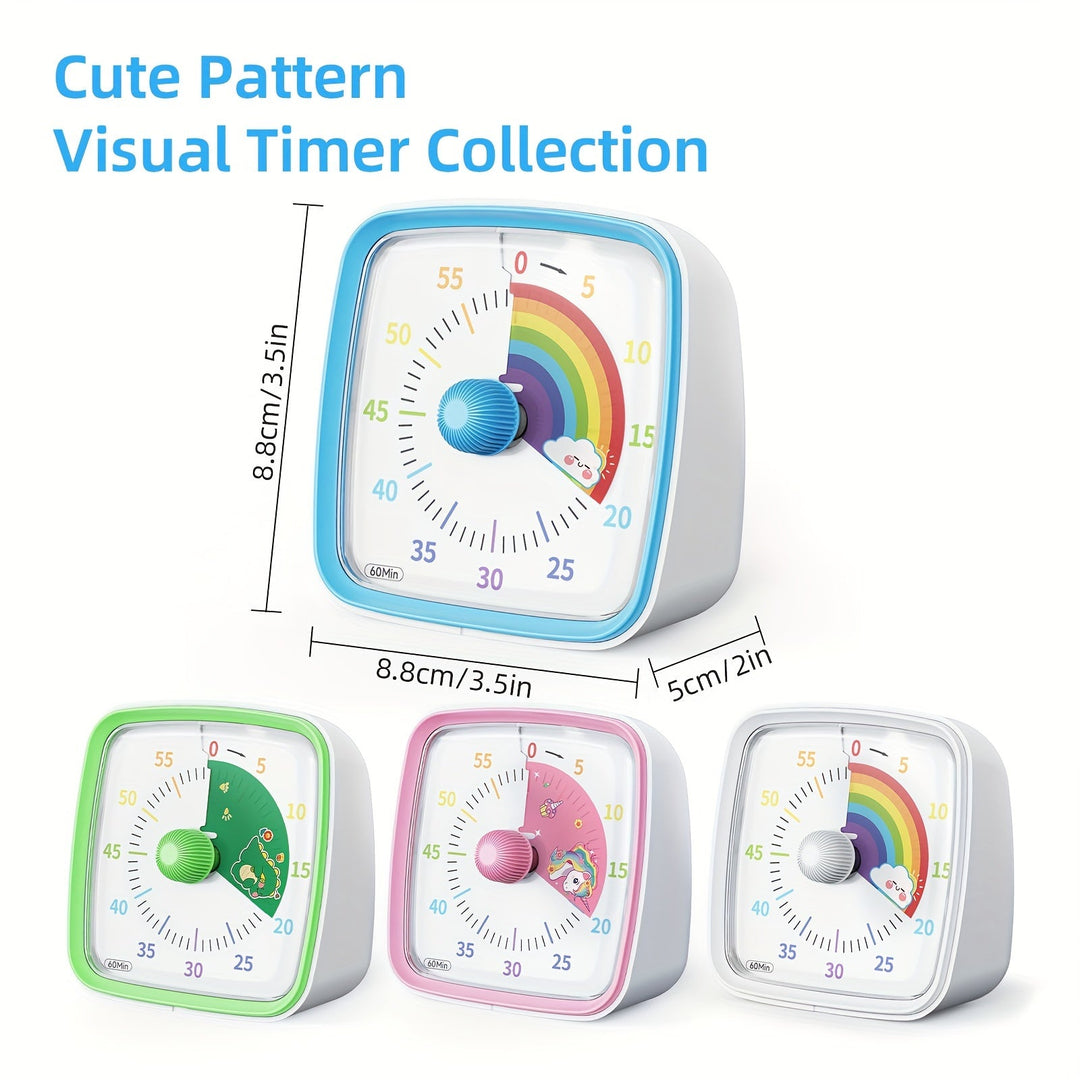 Skanto | Regnbue Tidshåndtering Timer – Visuell 60-Minutters Nedtellingstimer for Studier, Arbeid og Hjem