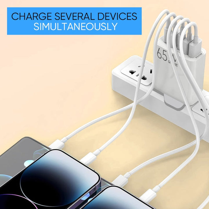 Multi Port Adapter 65W Hurtiglader - US Standard | Skanto