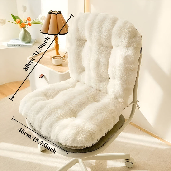 Myk sittepute laget av faux fur – Ekstra tykk & kosete | Perfekt for stol og sofa | Skanto