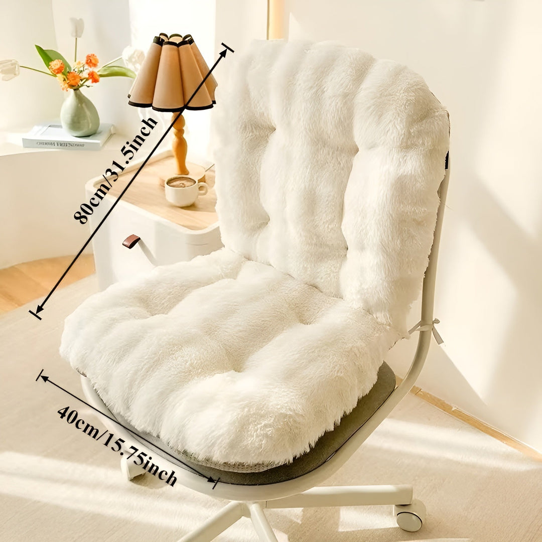 Myk sittepute laget av faux fur – Ekstra tykk & kosete | Perfekt for stol og sofa | Skanto