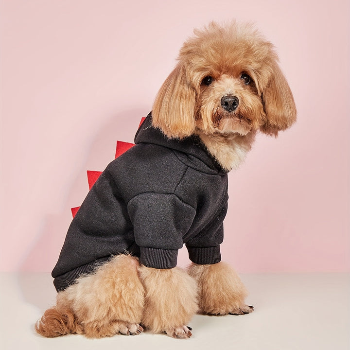 Skanto | Hund Halloween Kostyme Fleece Dinosaur Hoodie | Kjæledyrantrekk Varm