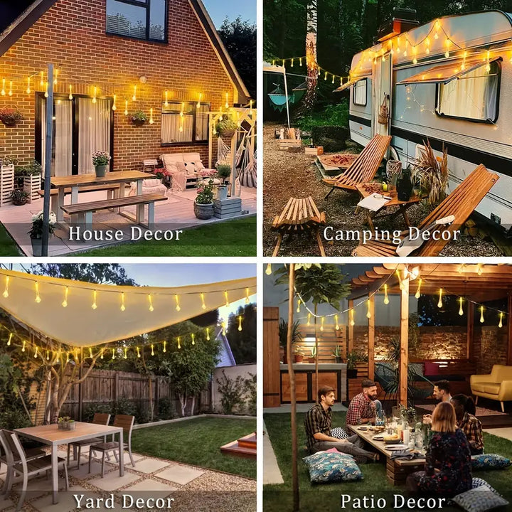 Skanto | Solar LED Lyskjeder – Fargerike Dråpe Lys for Hage, Terrasse og Dekorasjon