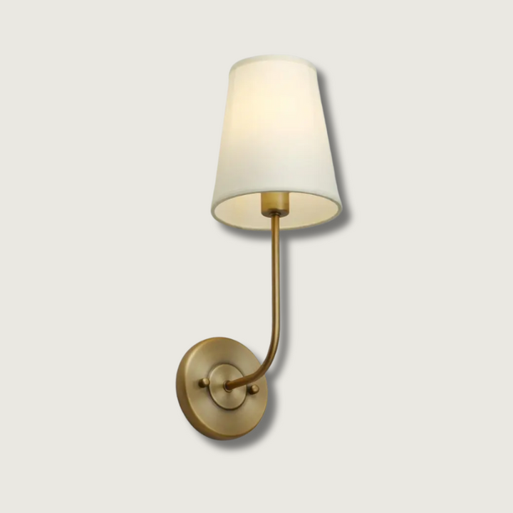 Skanto | LoomGlow – Moderne Vegglampe med Vevd Metall og Mykt Stoff