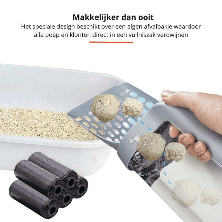 Skanto | QUICKCLUMP – Kattetoalett scoop med innebygd luktblokerende avfallscontainer