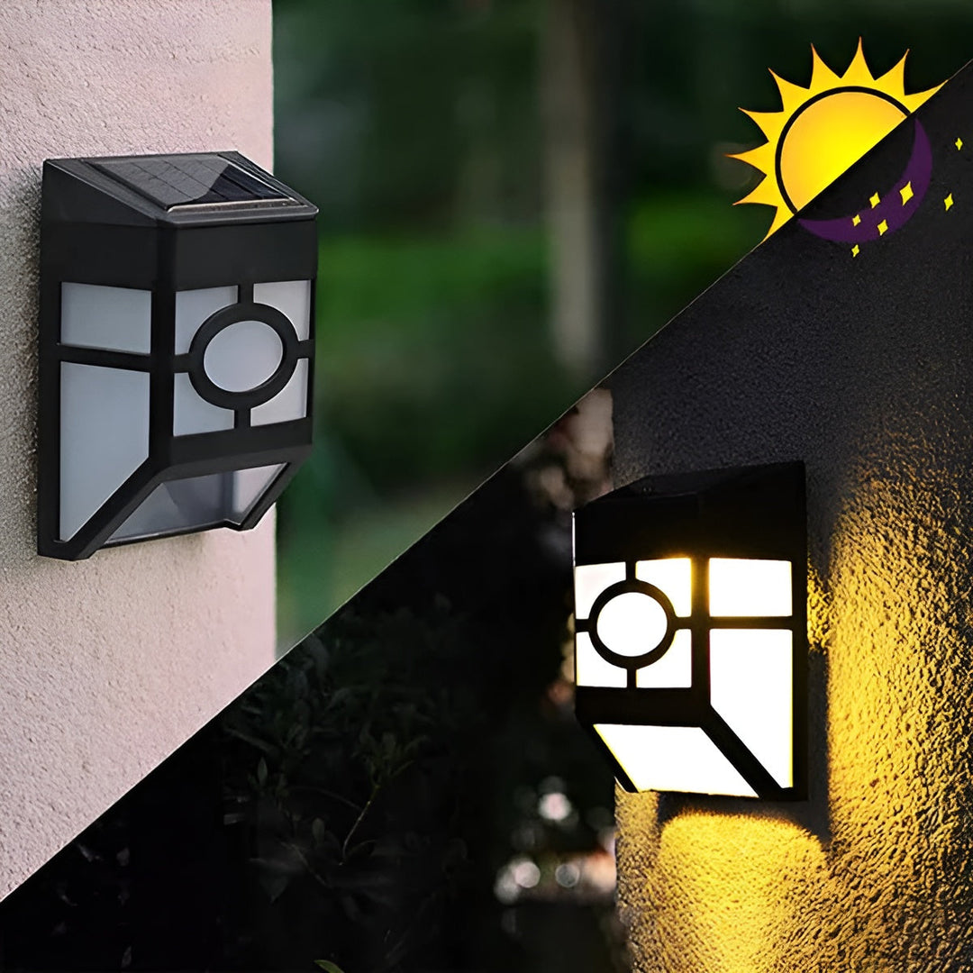 Solar LED Vegglampe – Energisparende og værbestandig | 2-pakning for utendørs bruk | Skanto