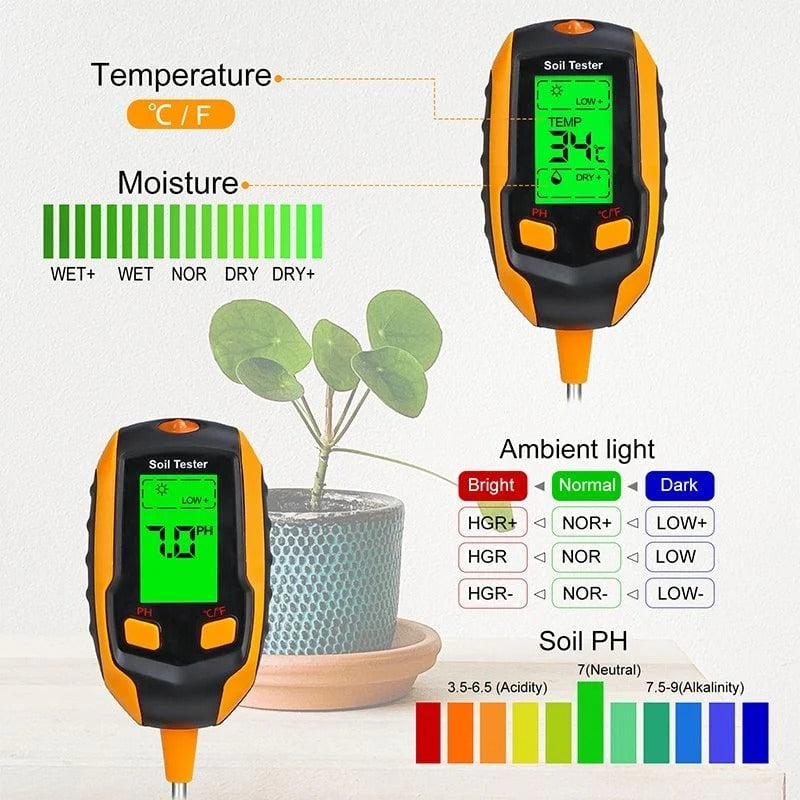 SmartGrow™ 4-i-1 Jordmåler for Planter | Skanto