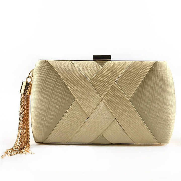 Éclessa Luxus-Abendclutch | Satin-Quastenhandtasche für klassische und moderne Eleganz