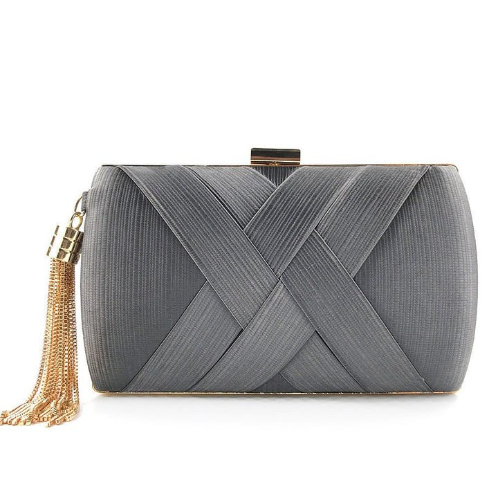 Éclessa Luxus-Abendclutch | Satin-Quastenhandtasche für klassische und moderne Eleganz