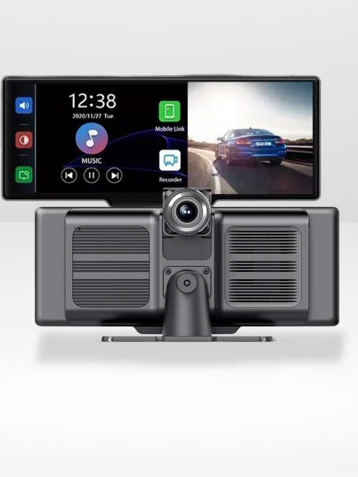 Skanto | Trådløs CarPlay-skjerm med innebygd 4K dashcam og valgfri bakkamera – 10,26" IPS-skjerm