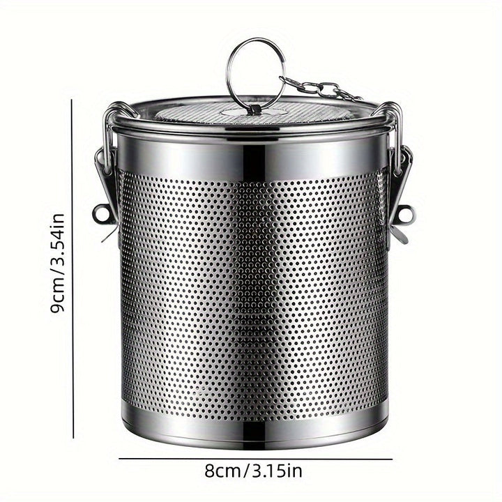 Skanto | Rustfritt stål krydder-infuser – Gjenbrukbart fint nett filter med forlenget kjede for løs te, urter og krydder – Ideell til matlaging, brygging og på kjøkkenet